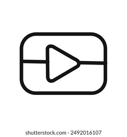 Play button icon linear graphics set vector