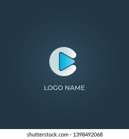 Play Button icon logo design
