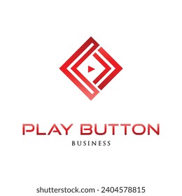 Play Button Icon Logo Design Template