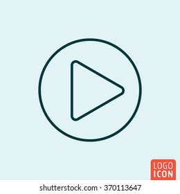 Play button Icon logo line flat design. Vector illustration.