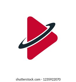 play button icon logo template music symbol