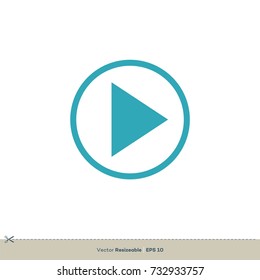 Play Button Icon Logo Template Illustration Design. Vector EPS 10.