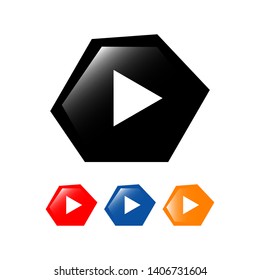 play button icon. Play button logo vector.
