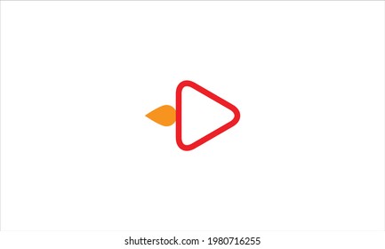 Play button icon logo vector ilustration template  in minimal flat style