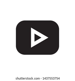 Play button icon. Media player audio symbol.