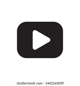 Play button icon. Media player audio symbol.