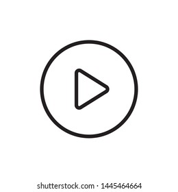 Play button icon. Media player audio symbol.