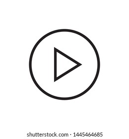 Play button icon. Media player audio symbol.