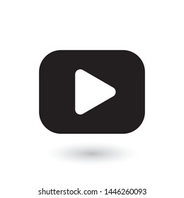 Play button icon. Media player audio symbol.