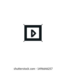 Play button icon. Media player sign