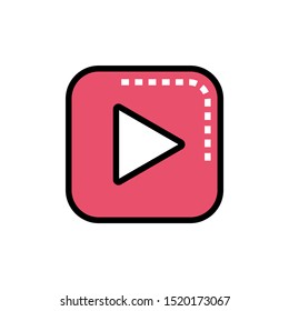 Play button icon. Media player audio symbol
