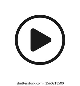 Play button icon. Media player audio symbol.