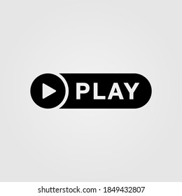 Play button icon. Media player symbol. Video play sign for web and mobile app design. Vector illustration.