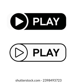 Play button icon. Media player symbol. Play video illustration in flat style.