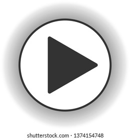 Play button icon. Music and video forward click shape symbol. Push arrow start player media. New EPS 10 Vector illustration