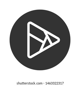 Play button icon. Music and video forward click shape symbol. Push arrow start player media. New EPS 10 Vector illustration