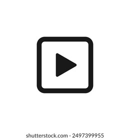 Play button icon. Music video start sign. Isolated on white. Vector