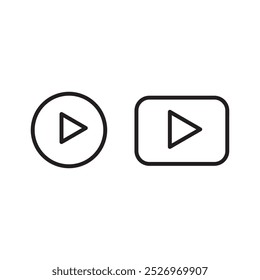 Play button icon, Music video play icon vector linear illustration for web and app..eps