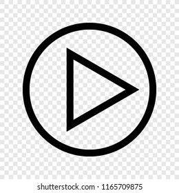 Play button icon on transparent background