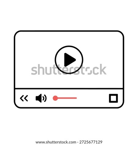 Play button icon on video player screen with controls