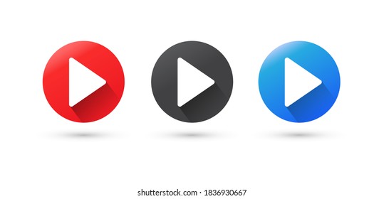Icono del botón Reproducir en fondo blanco. Ilustración vectorial.