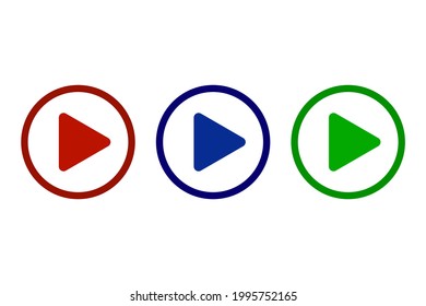 play button icon on white background, vector illustration
