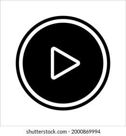 Play Button Icon On White Background