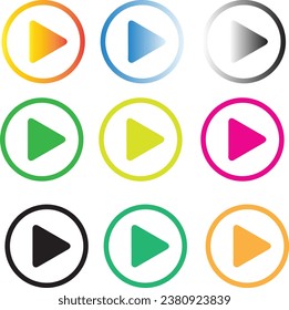 play button icon on white background, vector illustration.eps
