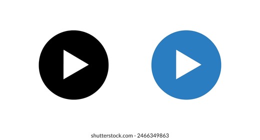Play button icon on white background. Vector illustration in trendy flat and outline style