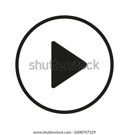 Play button icon on a white background