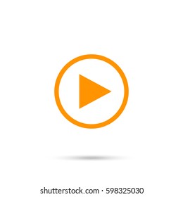 play button icon. Orange icon