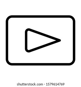 play button icon outline vector design