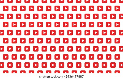 Play Button Icon pattern on white background. Vector Illustration