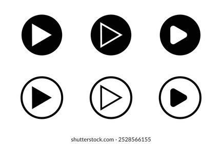 Ícone do botão Reproduzir, ícone Pausar, ícone reproduzir, definir vetor