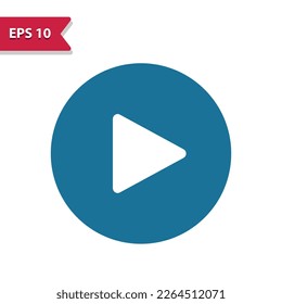 Play Button Icon. Professional pixel perfect vector icon in glyph style.