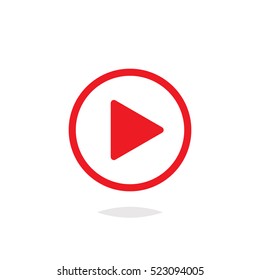 Play button icon red vector