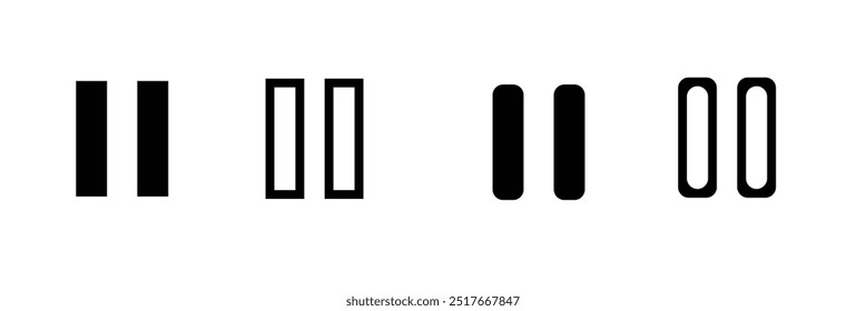 Play button icon set. Black Play button symbol on white background eps 10. Vector illustration.