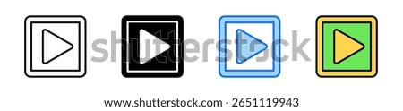 Play Button Icon Set Multiple Style Collection
