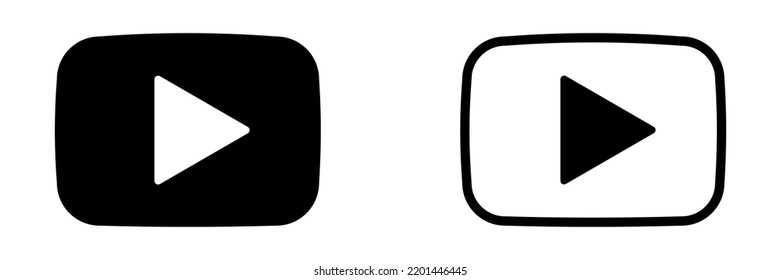 Play button icon set. Start buttons sumbol. Player button flat style. Video audio player navigate collection. Game begin icon set on white beckground
