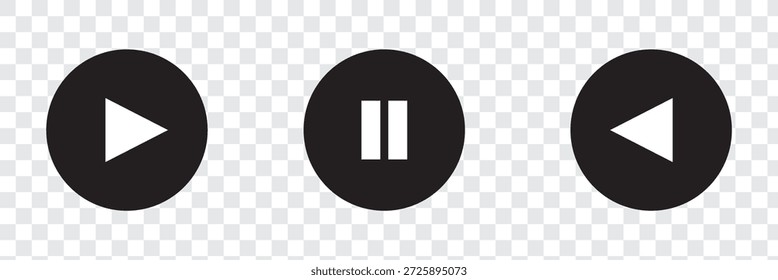 Ícone do botão Reproduzir definido. Iniciar o símbolo de ação de áudio ou vídeo. Conceito de reprodutor de vídeo . Ícone do botão Vermelho Reproduzir. Elementos para reprodutor de vídeo. Botão Pausar, clicar ou gravar. Ícone do reprodutor de vídeo em vermelho. Eps 10 