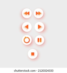 Play Button Icon Set Vector Design on light background
