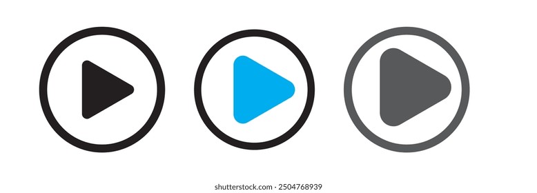 Play Button icon set vector .