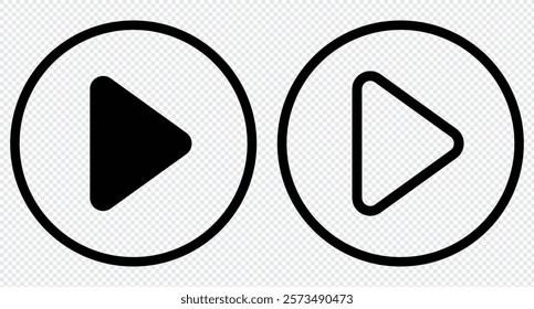 Play button icon set. Play Icon set. Play button vector icon.  Start symbol vector illustration isolated. Web media interface play sign.