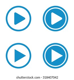 Play button icon set . Vector illustration