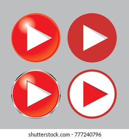 Play Button Icon Set , Play Icon, You Tube Icon