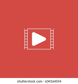 play button icon. sign design. red background