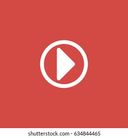 play button icon. sign design. red background