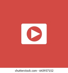 play button icon. sign design. red background