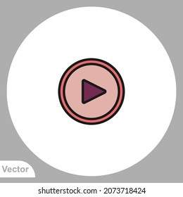 Symbol-Symbol abspielen, Vektorsymbol, Symbol, Logo-Illustration für Web und Mobile