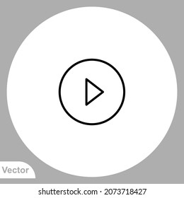 Play button icon sign vector,Symbol, logo illustration for web and mobile